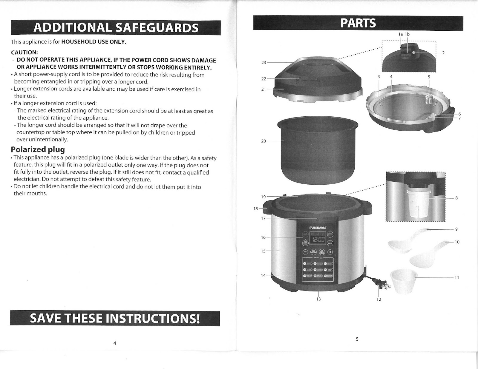 Baccarat pressure cooker user manual